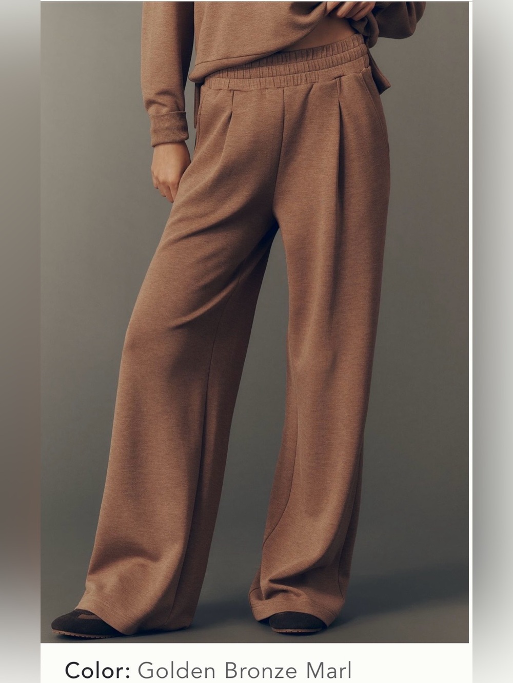NWT Varley Extra Wide Leg Pant – Golden Bronze Marl – XXS